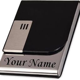 Mini2buy Customized Unisex Vertical Card Holder Name Engraved for Credit|Debit|ATM|Business Visiting RFID Blocking Stainless Steel (1 x 10 x 6 cm) Personal Corporate Gift (Black-PTI)-image-50