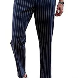 Men Mid Rise Regular Fit Striped Mid-Rise Elasticated Trousers-picture-51
