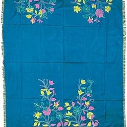 Women's Hand Embroidered Kantha Work Silk Blouse Material - 1 Meter; 725086-image-26