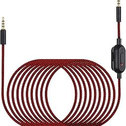 G233 Audio Cable Replacement for Logitech Wired G433 / G Pro/G Pro X Gaming Headsets, Red Detachable Aux Cord Works on Xbox One PS4 PS5 PC, 6.6ft-55