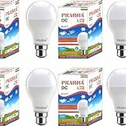 Prabha Solar 9Watt DC LED Bulb Cool Day Light Base B-22Cap Works on Any 12V Battery and Solar Panel (White) - Pack of 6-3