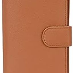 Vegan Leather Slim Zipper Wallet - Gift for Women, Ladies, Girls - Color Tan-16