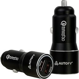 Autofy 36W (Qualcomm Certified QC 3.0) Rapid Car Mobile Charger Quick Charge Dual Port USB Fast Car Charger Compatible with All Smartphones Tablets Smart Watches [Model Name: Flare-II; 36W]-image-63