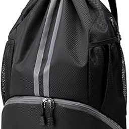 Leosportz Sports Drawstring Bag Backpack for Men Women - Basketball Bag Gym Backpack Dedicated Shoe Compartment | Waterproof Large Space Gym Bag-10