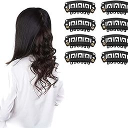 TEMPERIA Hair Extension Clips For Women & Men (50 Pcs) - Hair Patch Clips - Hair Attached Snap Wig Clips (Black) (3.4 cm)-image-16