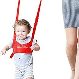 Magic Seat Baby Safety Harness | Walking Assistant Belt for Baby | Adjustable Shoulder & Dual Foam Chest Support Helper for Infant Child | 7-24 Months Kid | Assist Trainer Tool (Red)-32