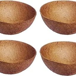 COIR GARDEN Coco Fiber Hanging Planter Pots Coir Liner/Basket Liner (Brown, 8 Inch) - 4 Pieces-3
