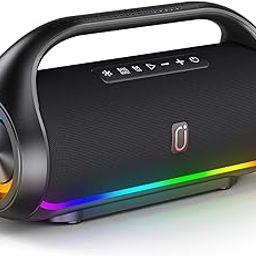 Portable Bluetooth Speakers Wireless Outdoor: IPX5 Waterproof Bluetooth Speaker with Powerful Bass & LED Lights, 60W Loud Stereo Wireless Speaker for Party, Outdoor, Home, Beach-17