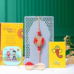 CraftVatika Rakhi with Magnet Gift for Brother Rakhi for Brother Bhaiya Men Boys Rakhi Set of 1 Rakhi with Magnet, Fridge Magnet for Door Decoration-image-59