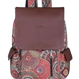 Prisma Floral Printed Laptop Backpacks for Women and Men Fits 16Inch MacBooks Water-Repellent Bag for Office Collage and Travelling Print Padded Sleeve Lightweight Durable Design 18L-6