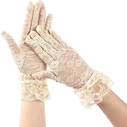Women Lace Glove, Short Lace Bridal Glove Floral Courtesy Lace Glove for Wedding Tea Party Prom Evening (Vintage)-image-76