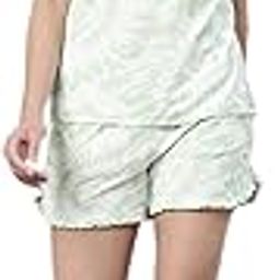 Women's Viscose Ec14 Quick Dry 4 Way Stretch Antimicrobial Relaxed Fit Short Sleeve Printed Shirt And Mid-Rise Mid Thigh Length Lounge Wear Set-picture-13