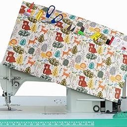 GREEN DECOR Printed Felt Fabric Sewing Machine Cover For Domestic & Industrial with 3 Storage Pockets,Tailoring Silai Machine with Most Standard Juki Jack Usha(MultiColor 21X8.5X11 Inch) Piece Of 1-image-4