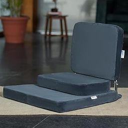 FOVERA Meditation Chair | 2 Years Warranty | Large Foldable Floor Chair with Back Support for Relaxing, Yoga, Meditation | Meditation Block, SS Frame, Washable Cover & Portable (Dark Grey)-23