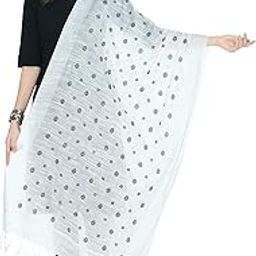 Women's Butti Work Silk, Modal, Cotton Dupatta-22