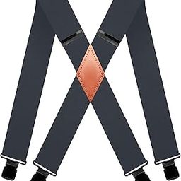 Mens Suspenders Heavy Duty Clips Ski Suspenders for Men Big and Tall X-Back 2 Inch Tool Belt Suspenders Women-image-90