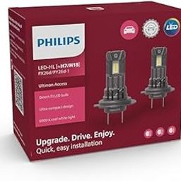 Philips Ultinon Access LED car headlight bulb (H7/H18), ultra-compact direct-fit, 80%, 6000K, set of 2-11