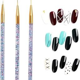 D.B.Z. Nail Art Liner Brush Set 3D Tips Acrylic Stripe Manicure Ultra-thin Line Drawing Pen UV Gel Brushes Painting Nails Tools 3Pcs-33