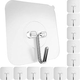 Boniry Wall Hooks for Hanging Strong, 10 Pack Adhesive Hooks for Wall Heavy Duty, self Adhesive, Wall hangings, Clothes Hanging, Sticky Photo Frame Hangers, Strong Hanger,(Pack of 10) Metal, Silver-2