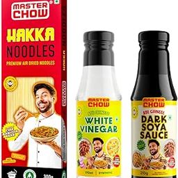 Masterchow hakka noodles combo | Hakka noodles | white vinegar | dark soya sauce-image-1