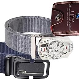 Men’s Formal/Causal Automatic Push Lock Nylon Woven Belt Combo Set of 2for Men RA108-image-97