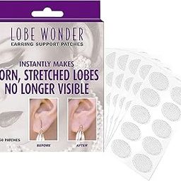 Lobe Wonder for Invisible Ear Lobe Support for Earring || Clear Earring Support Patches || Earring Backs For Droopy Ears || Lobe Wonder (100 Paches)-image-1