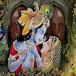 Backdropon Radha Krishna Design Backdrop for Pooja Decoration Traditional/Background Curtain Cloth for Pooja/Festival Size 5 Feet Height and 8 Feet Width(5 * 8)-image-83