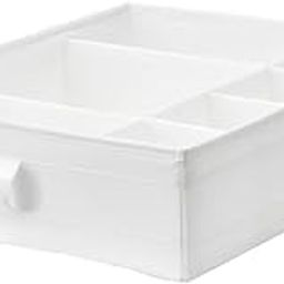 Ikea SKUBB Polyester Square Storage Box with Compartments (White, 44x34x11cm)-image-78