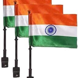 VD Fitz Indian Tricolor Flag for Bike and Scooty, Trianga Flag with Stand, Pack of 2, for Independence Day/Republic Day Celebration-image-24