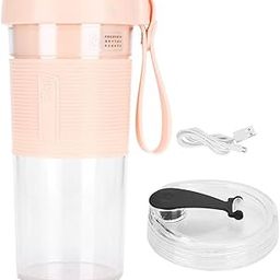 Electric Juicing Cup, Portable Lightweight Fruit Juicer USB Rechargeable Juicer with Three-leaf Cutter Head, 320ml Capacity for Travel, Home, Office (pink)-image-40