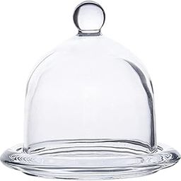 UJEAVETTE Transparent Glass Dessert Serving Tray with Dome Lid Wedding Cake Pedestal Size S-picture-27
