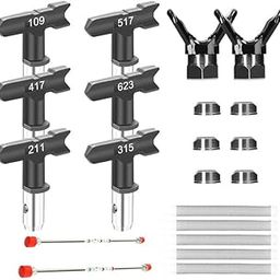 Airless Paint Sprayer Set, Airless Spray Tip Nozzles and Airless Sprayer Gun Tip Extension, 6 Airless Spray Tip, 2 Nozzle Tip Guards, 2 Sprayer Gun Tip Extension for Airless Spray Paint Machine-image-97