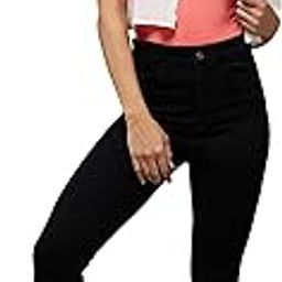 Women's Skinny Fringed Detailing High Rise Clean Look Solid Cropped Stretchable Denim Jeans-image-54