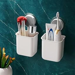 Plunari Elegant Toothbrush Organizer Set of 2. Self-Adhesive Wall Mount Holders, No-Drill, Waterproof & Durable Sleek Bathroom Storage Solution for Modern-image-70