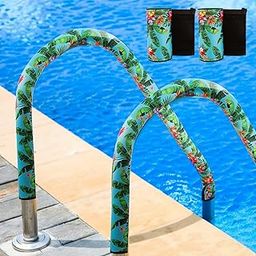 2 Pack Pool Handrail Covers,Summer Palm Tree Leaves Pool Railing Covers with Zipper,Slip Resistant Pool Handle Rail Cover,Pool Handle Sleeve Protector.Sleeve Handle for Swimming Inground (Green, 6ft)-image-55