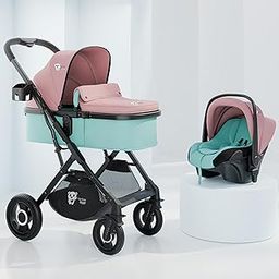 Lifelong Cuppy Baby Strollers 0 to 3 Years - 5 in 1 Stroller/Pram, Car Seat, Bassinet & Carry Cot - Sturdy Stroller with Bottle Holder & Mosquito Net | Foldable & Pram with European Safety Certified-38