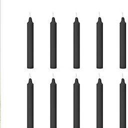 AuraDecor Pack of 10 Stick Candles || Especially Meant for Healing, Chakras, Ritual Candles, Decoration, Lighting, Home Decor || Burning Time 3 to 4 Hours Each (Black)-image-85