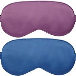 Avirons Silk Sleeping Eye Mask For Sleeping, Travelling, Relaxation & Meditation|Sleeping Eye Mask|Light Weight & Comfortable Soft Adjustable With Elastic Strap (Size 8 * 4 Inch) (Pack 2),Assorted-18
