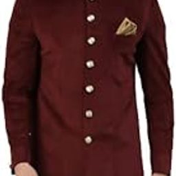 Sherwani Velvet Suede for men Maroon for party and wedding-image-0