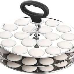 Next Future 5-Star Stainless Steel Mini Idli Plates set of 3 | Mini Idli Stand | Mini Idli Maker Stand with 54 Idli Kulis, High Polish with Rod Picker Handle (3 Plates)-image-8