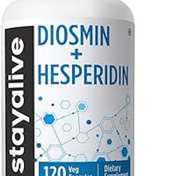STAY ALIVE Diosmin Hesperidin 1000mg Complex, 120 Count, Citrus Bioflavonoids Rich Fruit Extract, 2 Month Supply, 100% Vegetarian, Non-GMO & Gluten Free Hesperidin and Diosmin Supplement Capsules-image-20