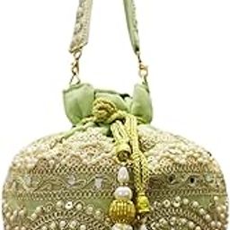 Sea Green Rounded Beaded Potlis Bag-image-62