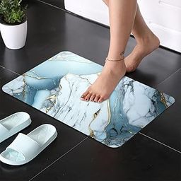 VHKD Water Absorbent Rectangular mats for Bathroom Kitchen Door mat Anti Slip Skid Bath mat 58x38cm (Design 1)-image-51