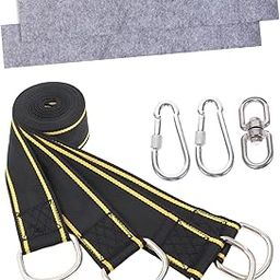 Parliky 1set Swing Hammock Straps Loop Swing Rope Padded Band Easy to Install for Outdoor Use-image-22