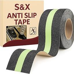 S&X Anti Slip Tape for Stairs 50mm x 5 Meter (2 Inch x 16.4FT) – Glow in The Dark Safety Grip Tape, Waterproof Non Skid Stair Tread Tape for Steps, Tiles, Floors, Outdoor & Indoor Use-27