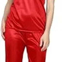 Women's Satin Plain/Solid Night Suit Short Set Pack of 1-image-114