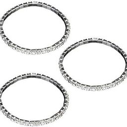 Elastic Fashion Silver Tone Crystal Rhinestone Ankle Anklet Bracelet Stylish Single Row for Women and Girls-image-6
