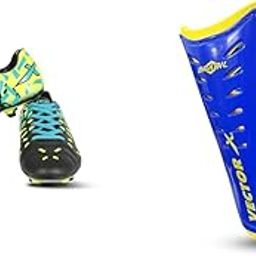 Vector X Acura Football Shoes for Walking | Running | Racing | Sports | Practice and Training | Lac, Football Shinguard with Adjustable Velcro for Boys Kids (Blue/Yellow, Small/Medium) | for-image-30