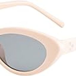 Women's UV Protection Grey Lens Cream Cat Eye Sunglasses-23