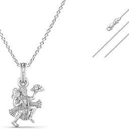 Sterling Silver (92.5% purity) God Hanuman Chain Pendant (Pendant with Chain-22 inches) for Men Pure Silver Lord Bajrang Bali Chain Locket for Good Health & Wealth-image-86